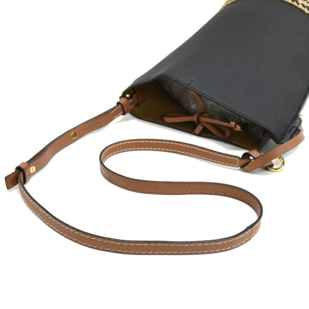 Loewe Gate Bag Shoulder Brown Crossbody Anagram Leather Black Bucket - Picture 7 of 8